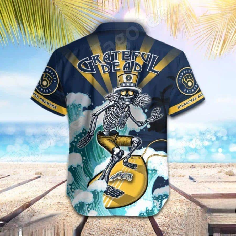 MLB Milwaukee Brewers Hawaiian Shirt Surfing Grateful Dead Aloha Gift For Summer Lovers MLB Milwaukee Brewers Hawaiian Shirt Surfing Grateful Dead Aloha Gift For Summer Lovers