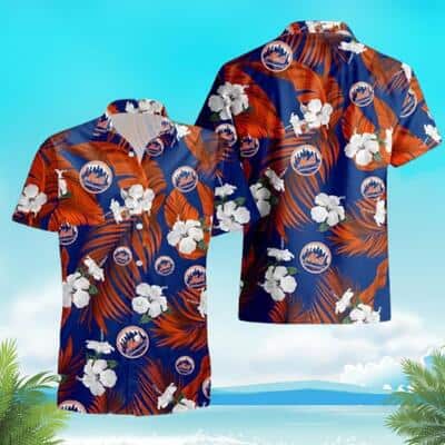 Classic MLB New York Mets Hawaiian Shirt White Hibiscus Flowers And Red Leaves Beach Lovers Gift Classic MLB New York Mets Hawaiian Shirt White Hibiscus Flowers And Red Leaves Beach Lovers Gift