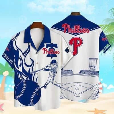 MLB Philadelphia Phillies Hawaiian Shirt Enthusiastic Baseball Players With Stadium Pattern Beach Gift For Baseball Lovers MLB Philadelphia Phillies Hawaiian Shirt Enthusiastic Baseball Players With Stadium Pattern Beach Gift For Baseball Lovers