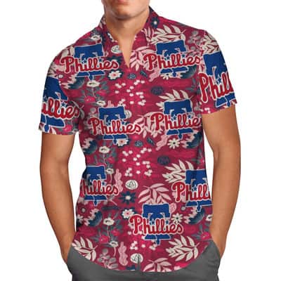 Aloha MLB Philadelphia Phillies Hawaiian Shirt Classic Tropical Flowers Pattern Summer Gift For Friend