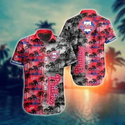 Aloha MLB Philadelphia Phillies Hawaiian Shirt Classic Palm Trees Pattern Gift For Baseball Fans
