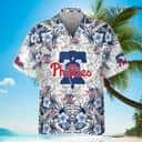 MLB Philadelphia Phillies Hawaiian Shirt Blue Hibiscus And Diverse Plants Pattern Best Beach Gift