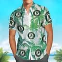 MLB Oakland Athletics Hawaiian Shirt Green Palm Trees Gift For New Grandpa MLB Oakland Athletics Hawaiian Shirt Green Palm Trees Gift For New Grandpa