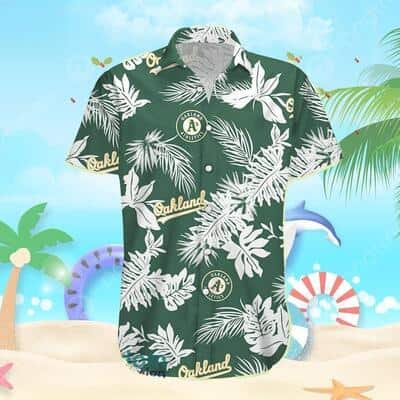 MLB Oakland Athletics Hawaiian Shirt Cool Palm Leaves Pattern Beach Gift For Friend MLB Oakland Athletics Hawaiian Shirt Cool Palm Leaves Pattern Beach Gift For Friend