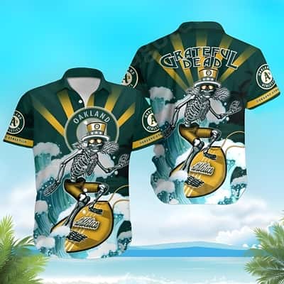 MLB Oakland Athletics Hawaiian Shirt Fashionable Surfing Grateful Dead Beach Lovers Gift MLB Oakland Athletics Hawaiian Shirt Fashionable Surfing Grateful Dead Beach Lovers Gift