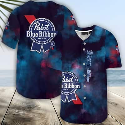 Pabst Blue Ribbon Baseball Jersey Clolor Splash Gift For Beer Lovers Pabst Blue Ribbon Baseball Jersey Clolor Splash Gift For Beer Lovers
