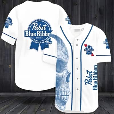 Vintage Skull Pabst Blue Ribbon Baseball Jersey Gift For Beer Lovers Vintage Skull Pabst Blue Ribbon Baseball Jersey Gift For Beer Lovers
