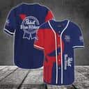 Pabst Blue Ribbon Baseball Jersey With Red Skull Gift For Beer Lovers
