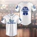 White Pabst Blue Ribbon Baseball Jersey Gift For Baseball Lovers White Pabst Blue Ribbon Baseball Jersey Gift For Baseball Lovers