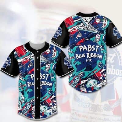 Pabst Blue Ribbon Baseball Jersey Gravity Art Gift For Beer Lovers Pabst Blue Ribbon Baseball Jersey Gravity Art Gift For Beer Lovers