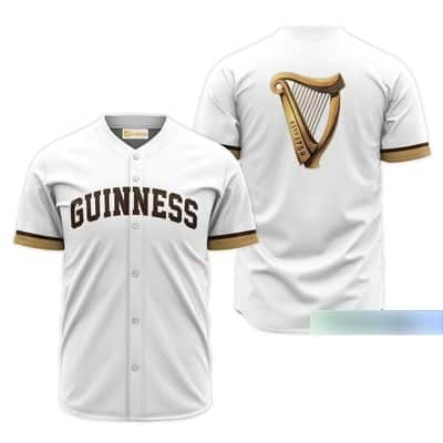 White Guinness Beer Baseball Jersey Gift For Beer Lovers White Guinness Beer Baseball Jersey Gift For Beer Lovers