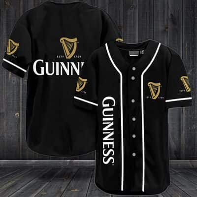 Basic Black Guinness Beer Baseball Jersey Gift For Baseball Fans Basic Black Guinness Beer Baseball Jersey Gift For Baseball Fans