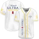 Michelob ULTRA Organic Seltzer Baseball Jersey Yellow Striped Pattern Spicy Pineapple Beer Lovers Gift