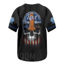 Pabst Blue Ribbon Baseball Jersey US Flag Black Skull Gift For Sport Lovers Pabst Blue Ribbon Baseball Jersey US Flag Black Skull Gift For Sport Lovers
