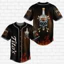 Tito's Baseball Jersey Vodka Skull Fire Gift For Sport Lovers