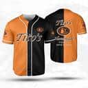 Orange And Black Split Tito's Baseball Jersey Vodka Gift For Him