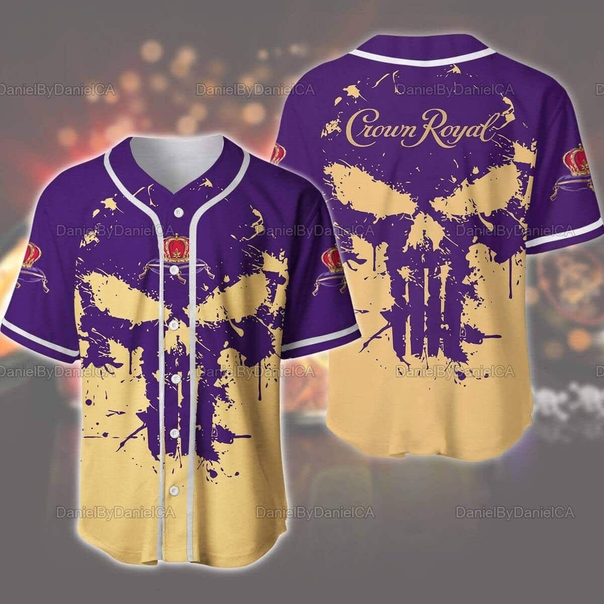 Crown Royal Baseball Jersey Skull Art Gift For Whisky Lovers