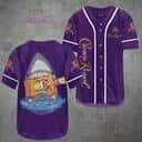 Purple Crown Royal Baseball Jersey Horror Shark Gift For Whisky Lovers