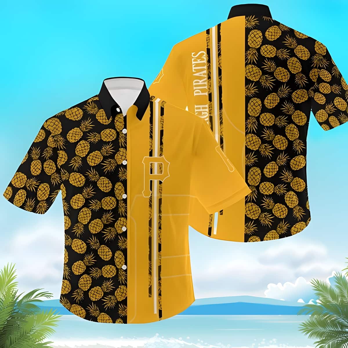 MLB Pittsburgh Pirates Hawaiian Shirt Aloha Pineapple Pattern With Yellow And Black Theme Beach Vacation Lovers Gift