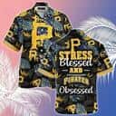 Aloha MLB Pittsburgh Pirates Hawaiian Shirt Strelitzia Reginae Flowers And Blue Monstera Pattern Summer Gift For Sport Dad
