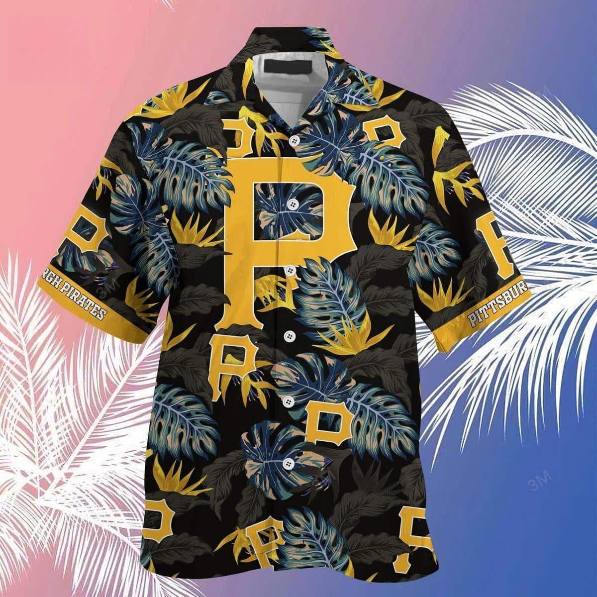 Aloha MLB Pittsburgh Pirates Hawaiian Shirt Strelitzia Reginae Flowers And Blue Monstera Pattern Summer Gift For Sport Dad Aloha MLB Pittsburgh Pirates Hawaiian Shirt Strelitzia Reginae Flowers And Blue Monstera Pattern Summer Gift For Sport Dad