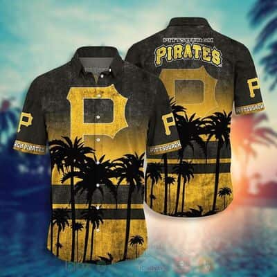 Vintage Aloha MLB Pittsburgh Pirates Hawaiian Shirt Aloha Palm Trees Pattern At Sunset Beach Summer Lovers Gift