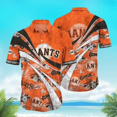 Summer Aloha MLB San Francisco Giants Hawaiian Shirt Simple Large Striped Pattern With Tiny Tropical Flora Beach Gift For Friend