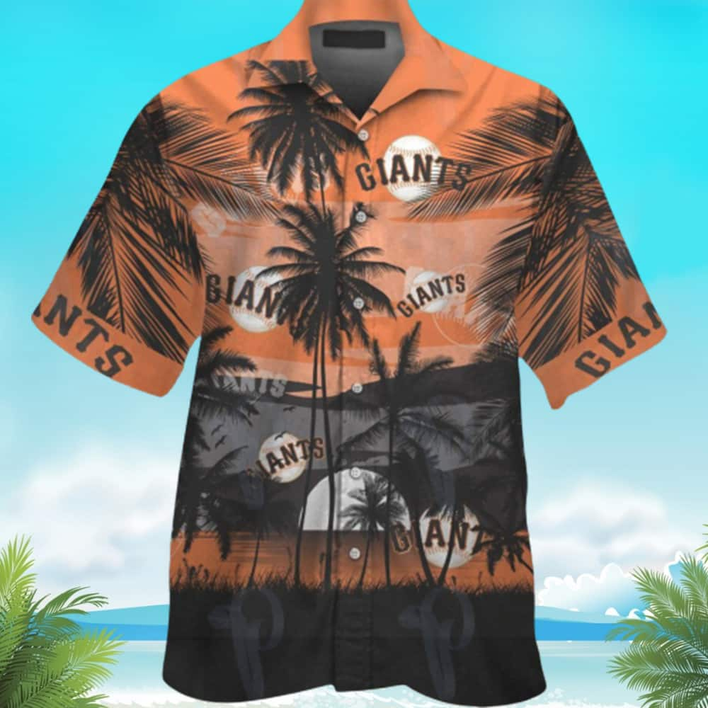 Vintage Aloha MLB San Francisco Giants Hawaiian Shirt Beautiful Sunset View Of Tropical Forest Pattern Summer Beach Gift