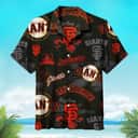 Cool MLB San Francisco Giants Hawaiian Shirt Basic Baseball Pattern On A Simple Black Background Aloha Baseball Fans Gift