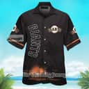 Black Aloha MLB San Francisco Giants Hawaiian Shirt Hawaiian Beach Scene With Tropical Plants Pattern Practical Beach Gift