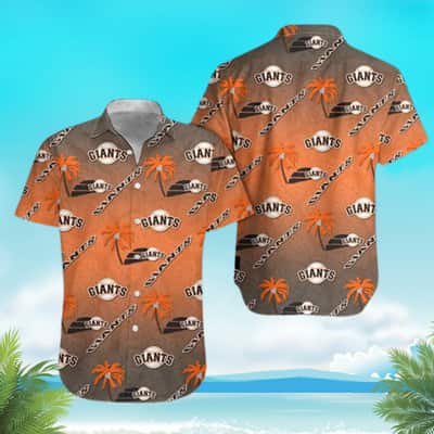 MLB San Francisco Giants Hawaiian Shirt Orange And Gray Splash Pattern With Hawaiian Palm Trees Icon Trendy Beach Gift MLB San Francisco Giants Hawaiian Shirt Orange And Gray Splash Pattern With Hawaiian Palm Trees Icon Trendy Beach Gift