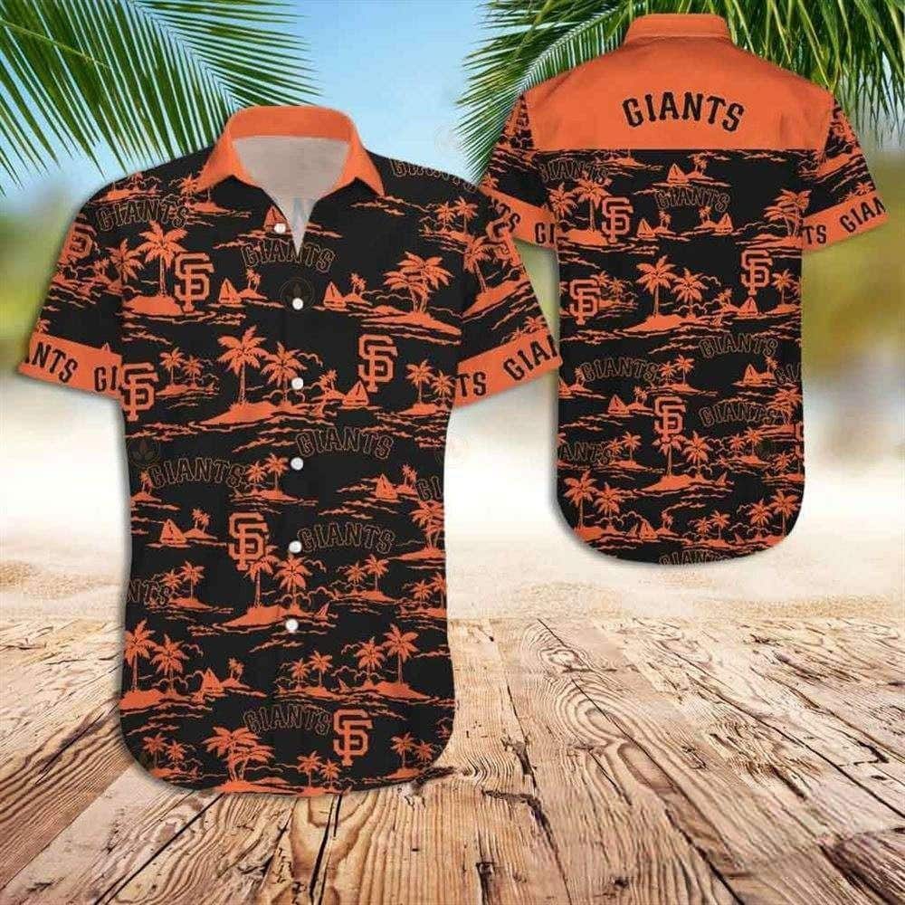 Black Aloha MLB San Francisco Giants Hawaiian Shirt Resort And Yatch Gift For Dad
