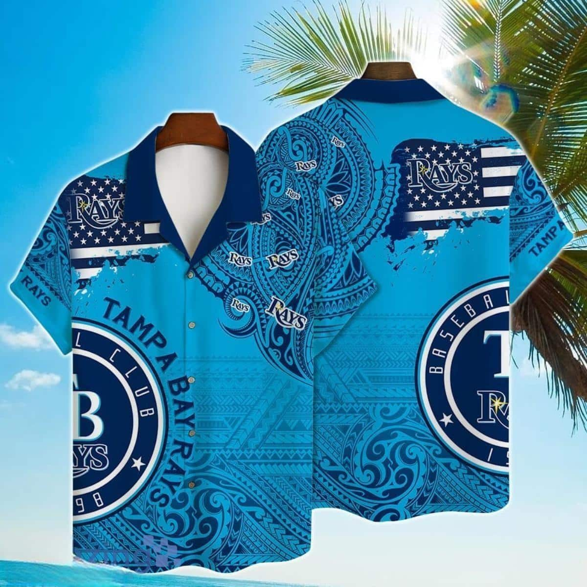 MLB Tampa Bay Rays Hawaiian Shirt Polynesian Pattern Summer Beach Gift For Lovers