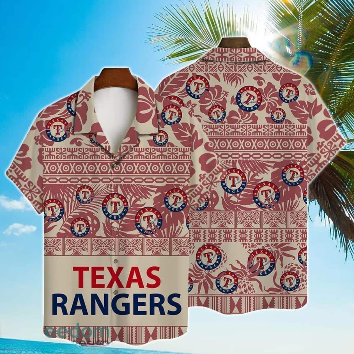 MLB Texas Rangers Hawaiian Shirt Aloha Tropical Template Trendy Summer Gift