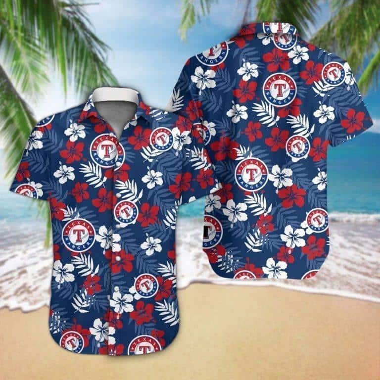 MLB Texas Rangers Hawaiian Shirt Tropical Floweret Summer Vacation Gift