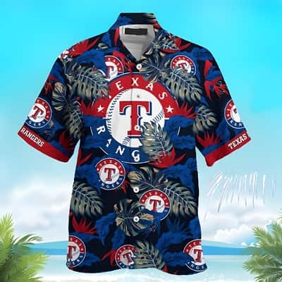 MLB Texas Rangers Hawaiian Shirt Tropical Leaves Unique Gift For Friends MLB Texas Rangers Hawaiian Shirt Tropical Leaves Unique Gift For Friends