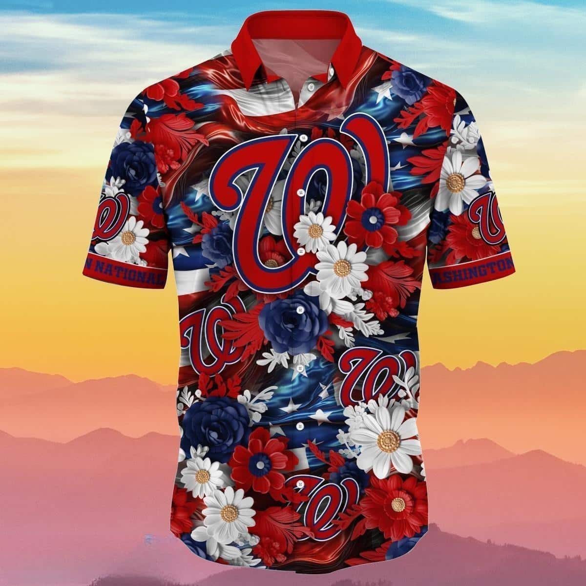 MLB Washington Nationals Hawaiian Shirt Colorful Tropical Blossom Beach Lovers Gift MLB Washington Nationals Hawaiian Shirt Colorful Tropical Blossom Beach Lovers Gift