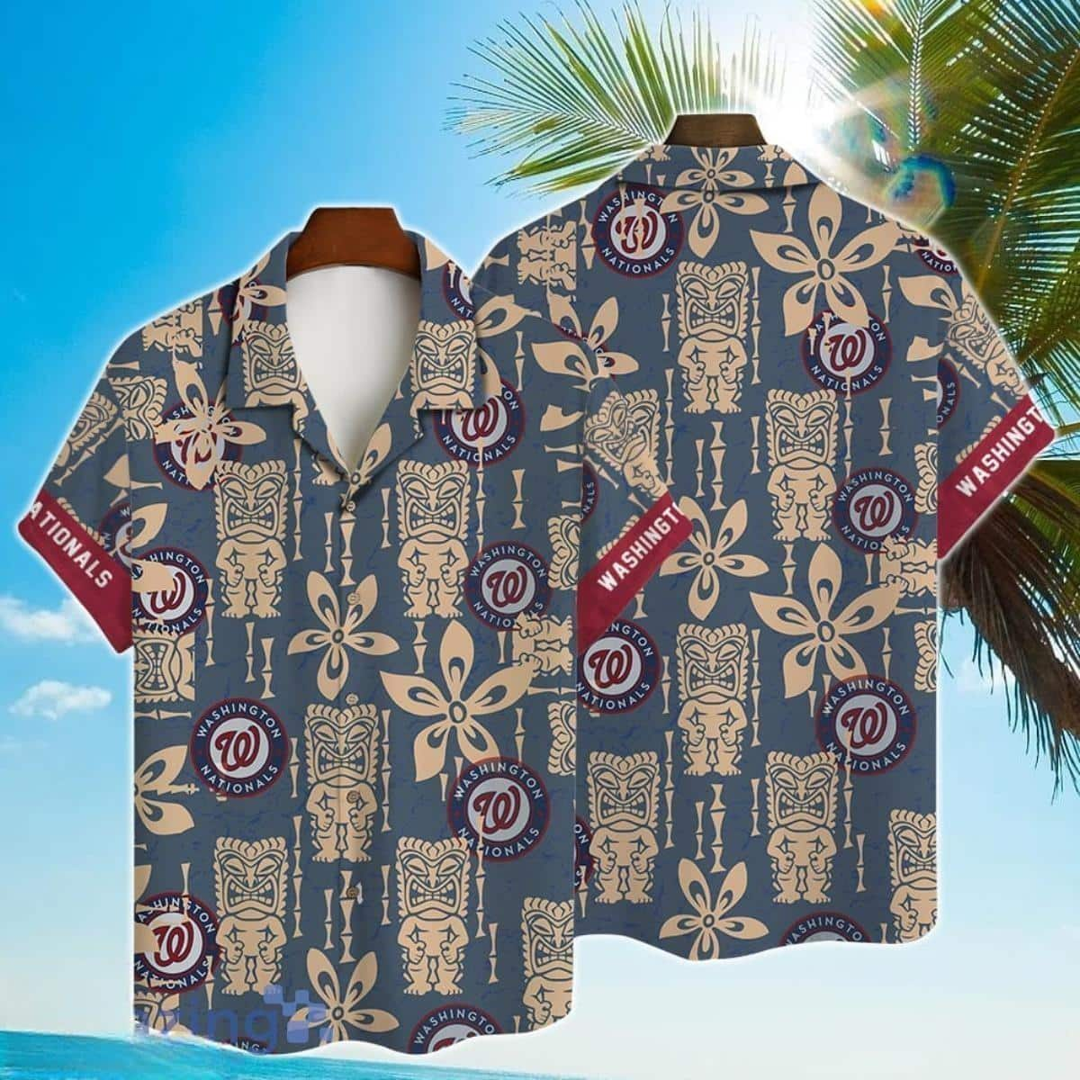 Retro MLB Washington Nationals Hawaiian Shirt Aloha Symbol Gift For Beach Vacation