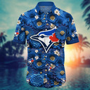 Summer Aloha MLB Toronto Blue Jays Hawaiian Shirt Abstract Flowers Beach Lovers Gift