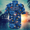 Summer Aloha MLB Toronto Blue Jays Hawaiian Shirt Abstract Flowers Beach Lovers Gift