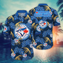 MLB Toronto Blue Jays Hawaiian Shirt Aloha Palm Leaves Beach Trip Gift MLB Toronto Blue Jays Hawaiian Shirt Aloha Palm Leaves Beach Trip Gift