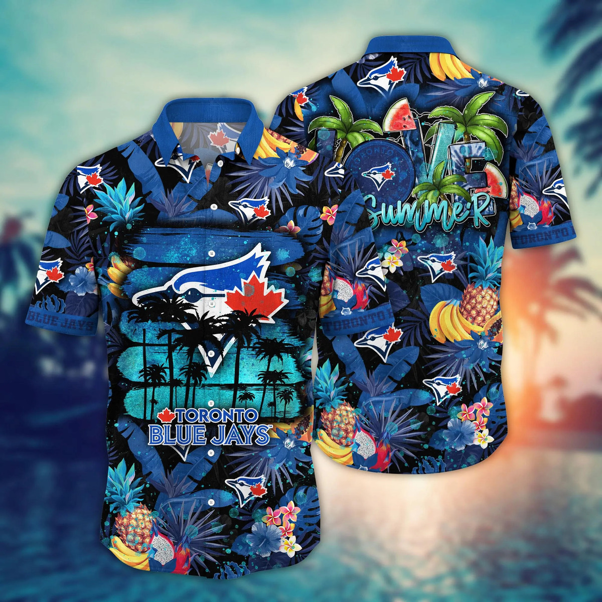 MLB Toronto Blue Jays Hawaiian Shirt Colorful Aloha Forest Beach Trip Gift