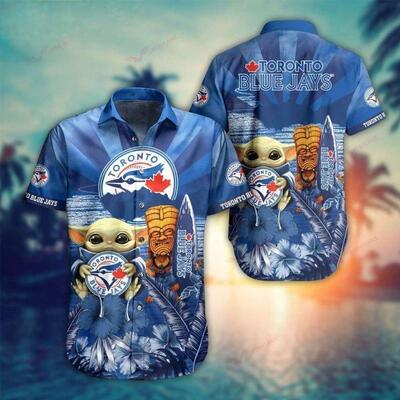 MLB Toronto Blue Jays Hawaiian Shirt Cute Baby Yoda Summer Holiday Gift