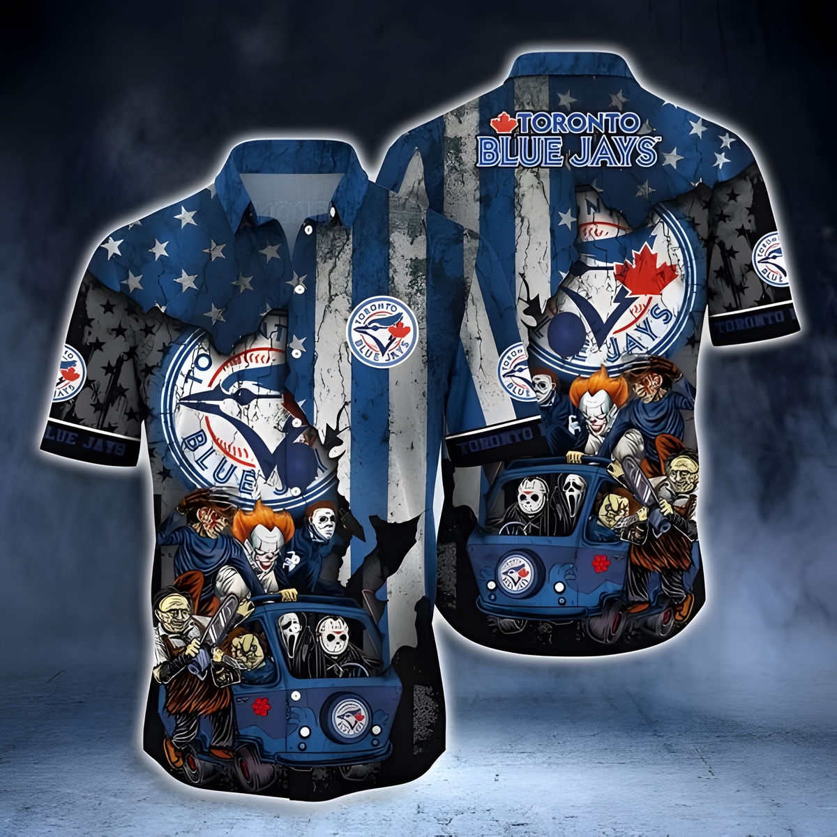 MLB Toronto Blue Jays Hawaiian Shirt Horror Halloween Characters Gift For Fans