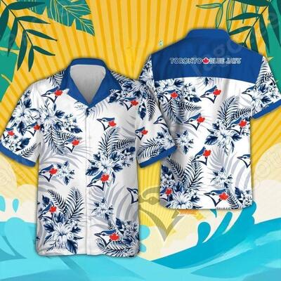 MLB Toronto Blue Jays Hawaiian Shirt Tropical Flowers Gift For Summer Holiday MLB Toronto Blue Jays Hawaiian Shirt Tropical Flowers Gift For Summer Holiday