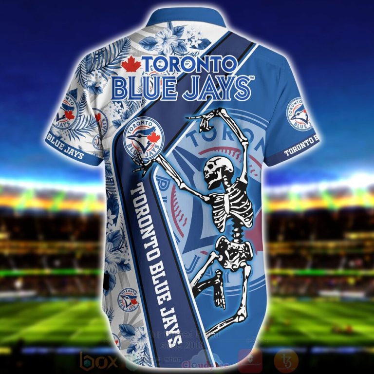 MLB Toronto Blue Jays Hawaiian Shirt Dancing Skeleton Funny Gift For Loyal Fans MLB Toronto Blue Jays Hawaiian Shirt Dancing Skeleton Funny Gift For Loyal Fans