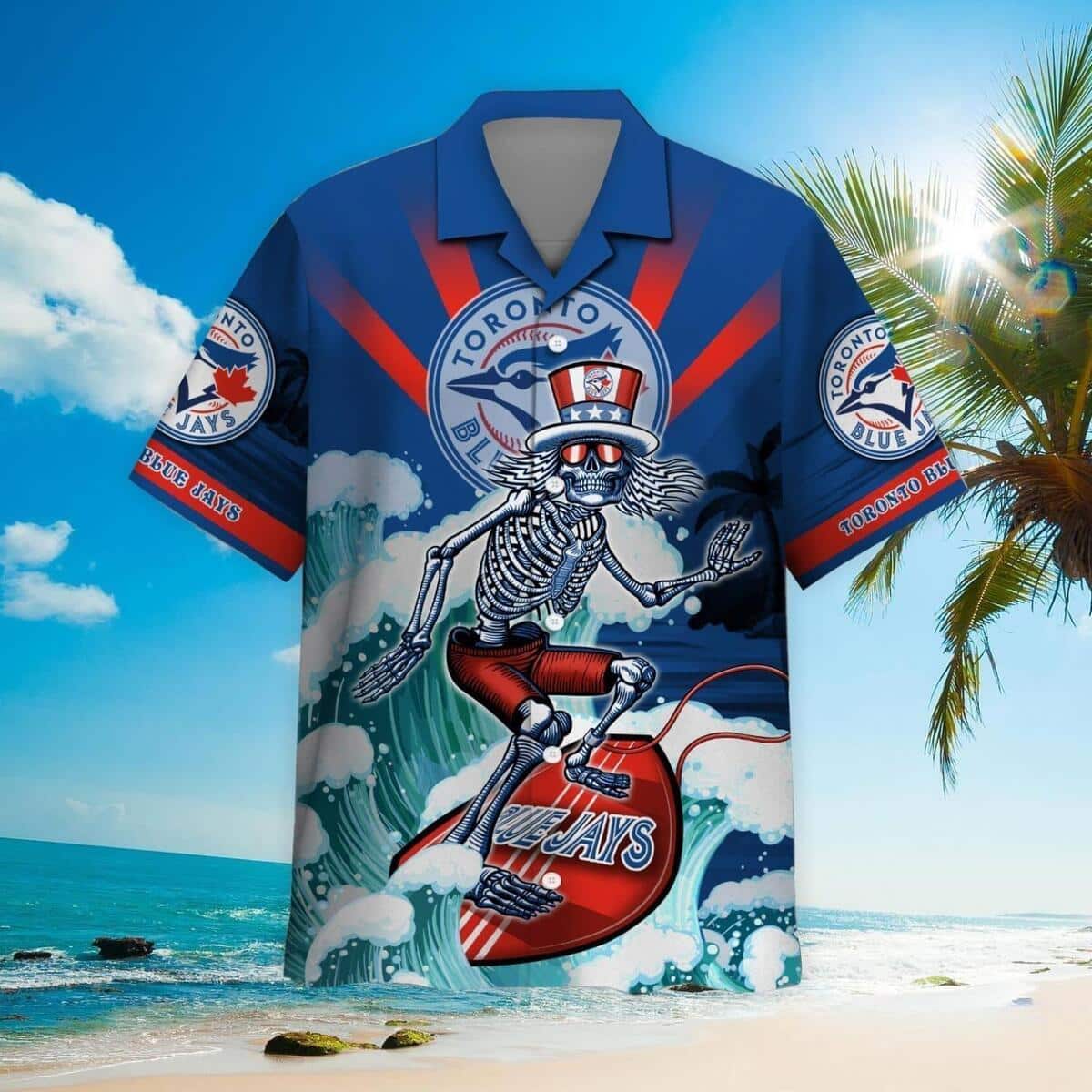 MLB Toronto Blue Jays Hawaiian Shirt Funny Grateful Dead Beach Lovers Gift MLB Toronto Blue Jays Hawaiian Shirt Funny Grateful Dead Beach Lovers Gift