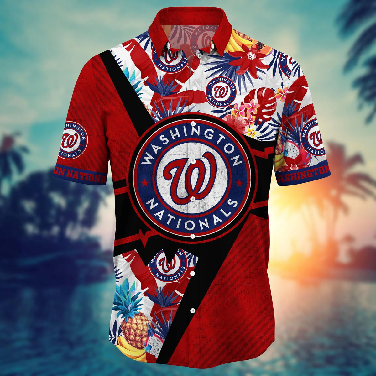 MLB Washington Nationals Hawaiian Shirt Aloha Tropical Flora Summer Lovers Gift MLB Washington Nationals Hawaiian Shirt Aloha Tropical Flora Summer Lovers Gift