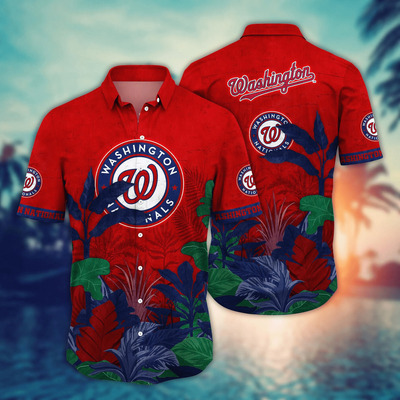 MLB Washington Nationals Hawaiian Shirt Tropical Plants Summer Holiday Gift