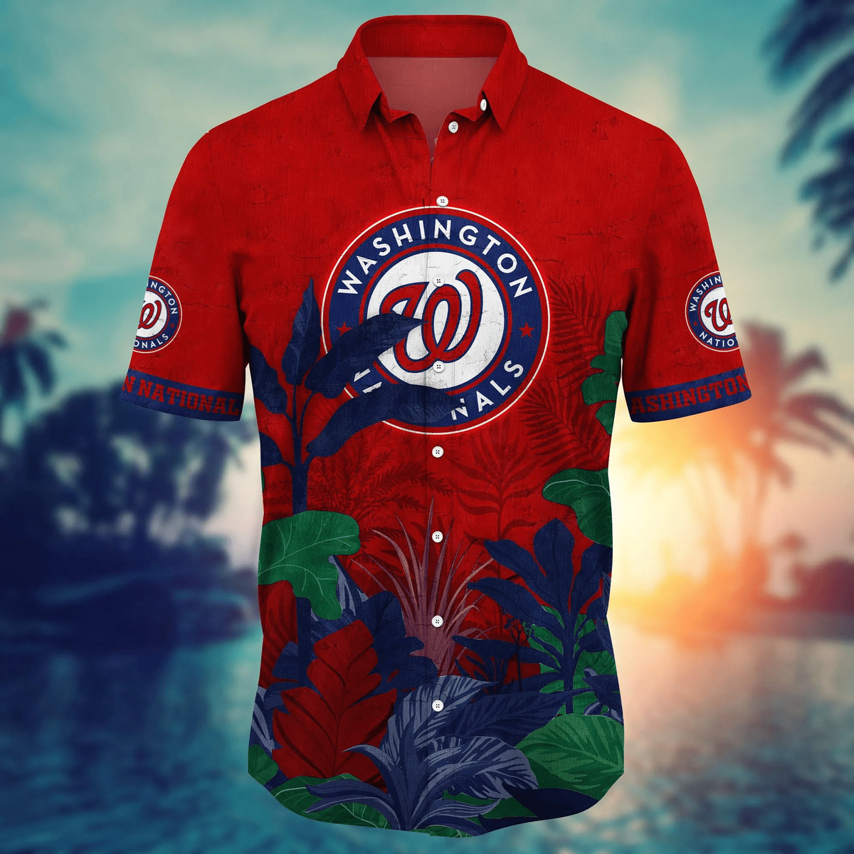 MLB Washington Nationals Hawaiian Shirt Tropical Plants Summer Holiday Gift MLB Washington Nationals Hawaiian Shirt Tropical Plants Summer Holiday Gift